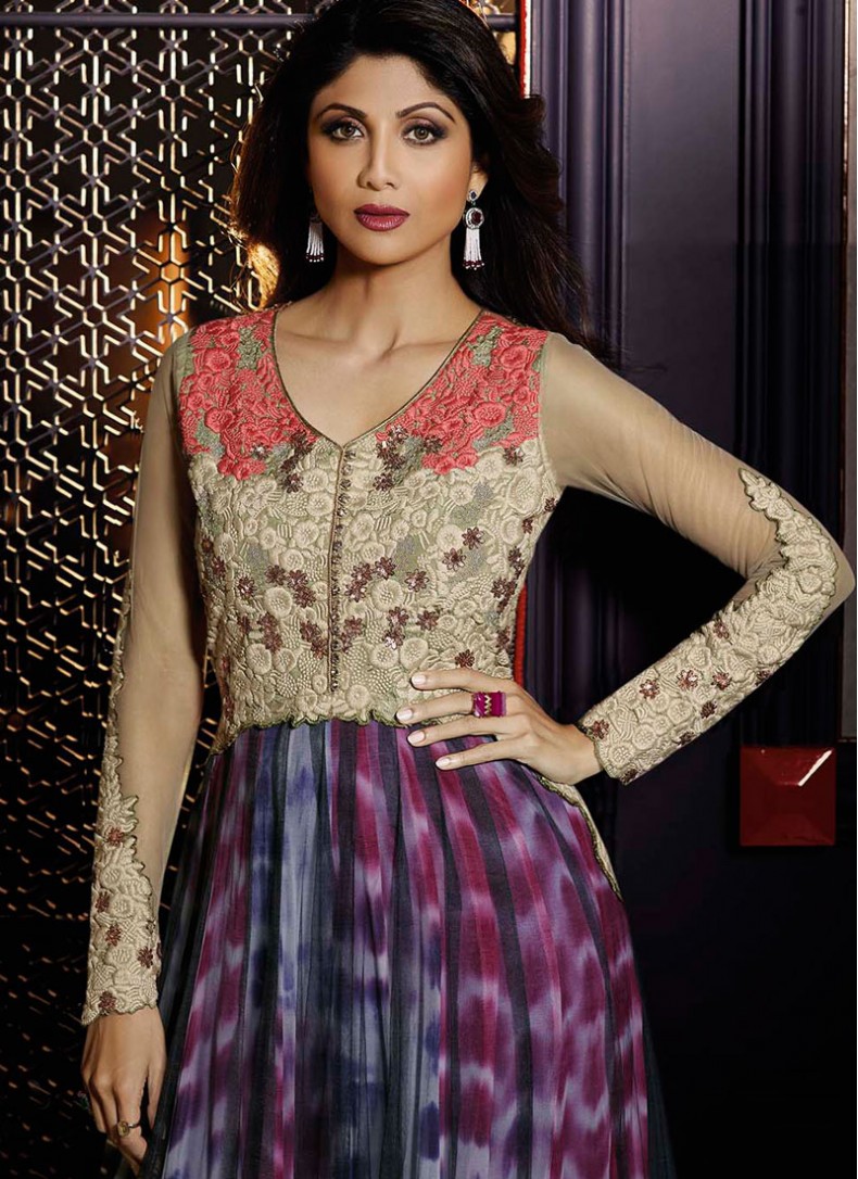 multicolour anarkali suit